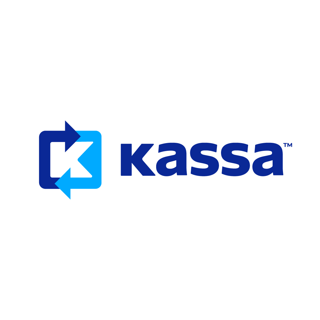 Bold and modern logo design for Kasa, featuring a geometric "K" icon in a vibrant blue color palette.